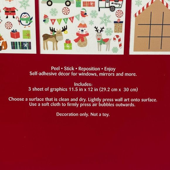 Winter Wonder Lane Christmas Window Car Clings 94 Count Santa Games Peel & Stick - Picture 3 of 6